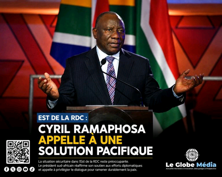 EST DE LA RDC : CYRIL RAMAPHOSA APPELLE À UNE SOLUTION PACIFIQUE