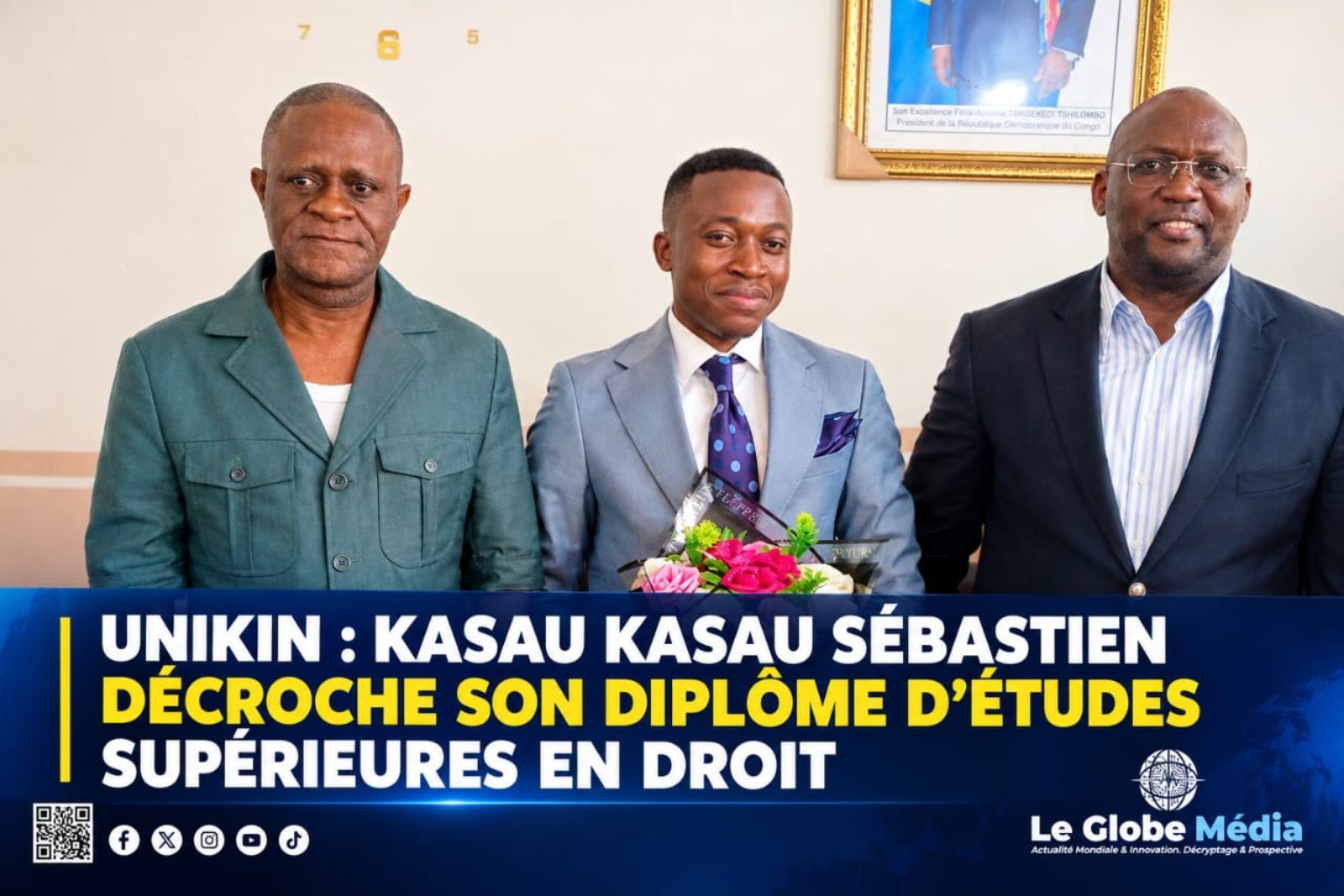 UNIKIN : KASAU KASAU SÉBASTIEN DÉCROCHE SON DIPLÔME D’ÉTUDES SUPÉRIEURES EN DROIT
